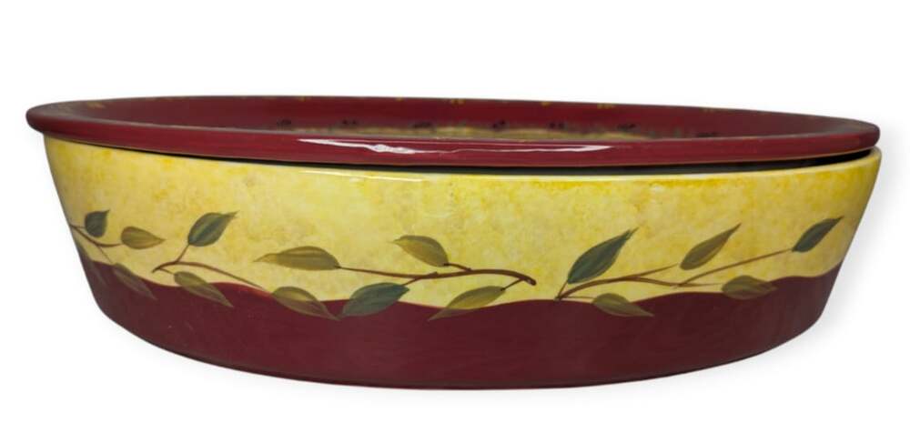 Counter Art Large 3 Piece Oval Serving Dish w/Dual Purpose Lid & Insert 15 1/2"
